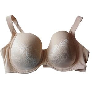 Soma Bra Stunning Support Size 38DD Underwire Beige Lace Opaque Comfort Straps